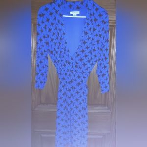 Liz Claiborne Women's XL Blue Geometric Dress